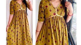 Readymade Style Designer Kurti cutting and stitching Easy  Naira Style Kurti cutting and stitching