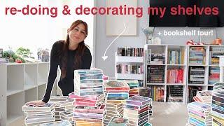 re-organize & decorate my bookshelves with me ️ bookshelf tour  bookmas day 3