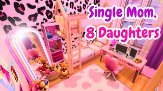 Single Mom 8 Daughters Apartment  The Sims 4 Speed Build No CC