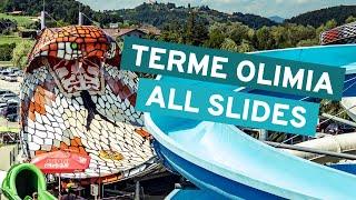 GIANT Waterpark Resort Terme Olimia - All Slides POV  Aqualuna + Family Fun