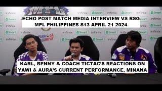 Echo Post Match Media Interview vs RSG  MPL Philippines S13 April 21 2024