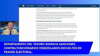 Departamento del Tesoro anuncia nuevas sanciones contra funcionarios venezolanos