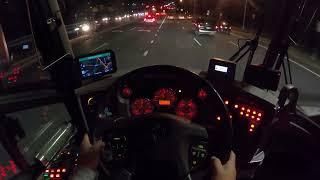 ASMR POV Night Bus Drive in an MCI J4500