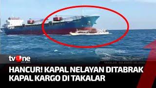 Detik-detik Kapal Kargo Tabrak Kapal Nelayan hingga Hancur Lantaran Mesin Rusak  Kabar Siang tvOne