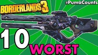 10 WORST GUNS AND WEAPONS IN BORDERLANDS 3 Worst Legendaries & Unique Weapons NO DLC #PumaCounts