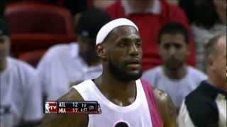 RARE LeBron James with a 360 Dunk on the Break vs. Hawks HD Mar. 7 2012