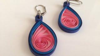 Quilling Earrings Pink Blue