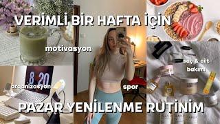 PAZAR SABAHI RUTİNİM   sağlıklı alışkanlıklar spor saç cilt bakımı motive edici organizasyon