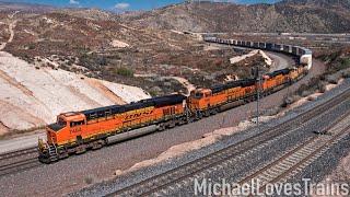 Extreme Freight Trains in the Cajon Pass - Part 1 Blue Cut to Sullivans Curve