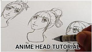 How to draw anime girl head  Tutorial #2