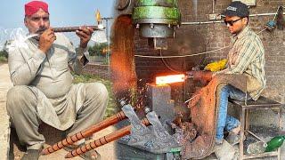 Process of Hand Forging Damascus Steel Tomahawk Axe  Axe Manufacturing Process