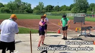 Division 2 Shot Put State Championships - Ohio Boys 2022