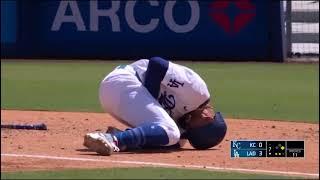 Mookie Betts Nasty Left Hand Injury After Getting Hit By 98 MPH Fastball Royals vs Dodgers 2024