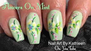Mint Mani - DIY Flower Nail Art Design Tutorial