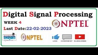 Digital signal processing NPTEL Digital signal processing  Assignment 4 DSP NPTEL