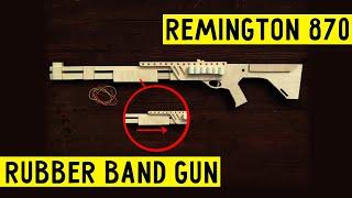 EASY pump action  REMINGTON 870  rubber band gun how to make free tutorial