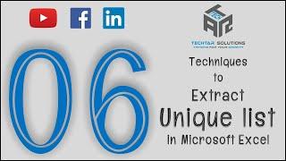 Extract unique items from a list in excel – 06 Techniques