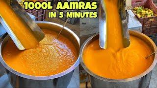 1000L Aamras in 5 minutes आम को बिना छीले ही बना दिया Mango Shake Indian Street Food  Vadodara