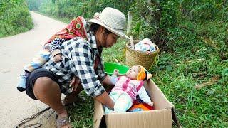 Rescuing an abandoned baby Harvest cassava go to market sell