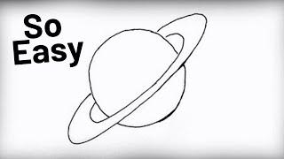 How to Draw Saturn  Very Easy Planet Drawing - Easy Drawings