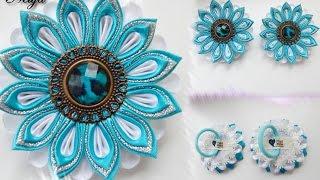 МК Красивые резиночки Канзаши  DIY  Beautiful clip Kanzashi