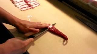 How to cut an octopus for sushi