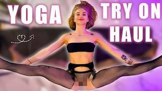 4K THIS NO BRA YOGA WORKOUT See Through Haul No Bra Challenge Fishnet Tights