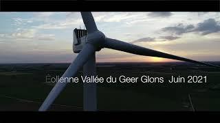 Éolienne vallée du Geer  Glons Juin 2021 vue du ciel