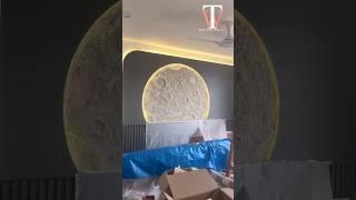 Moon wall art  Bedroom wall design  home interior design #shortvideo