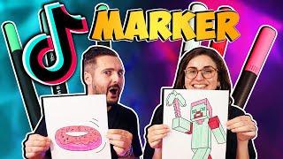 TIK TOK MARKER CHALLENGE Minecraft Donut Batman Super Mario Dania VS. Kaan