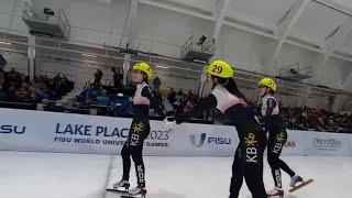 Womens 1500m  Short Track Speed Skating  2023 Winter World University Games  South Korea 1-2-3