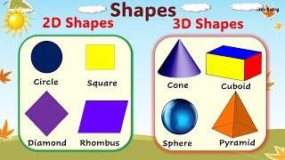 Shapes  2D and 3D Shapes  2d Shapes  3D Shapes  Learn Shapes - Kids Entry