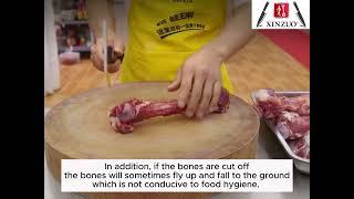Method is wrong the bone chopper knife cannot cut the bones.