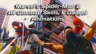 Marvels Spider-Man 2 All Combat Attack Skills & Gadget Animations Peter & Miles