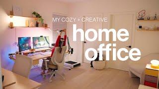 My 2024 Home Office Tour  cozy + creative desk setup office furniture organization system