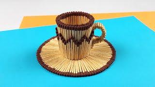 Matchstick Art and Craft Ideas  New Design Diy Matchstick Teacup