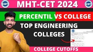 MHT-CET Percentile wise Best Engineering Colleges 2024  MHT-CET Engineering College Cutoffs 2024