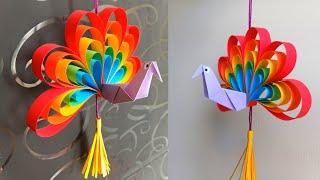 Paper Peacock Hanging  Peacock Craft With Paper  Paper Decoration  DIY Peacock With paper