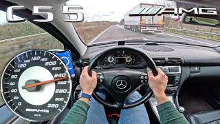 Mercedes C55 AMG - TOP SPEED POV on AUTOBAHN NO SPEED LIMIT