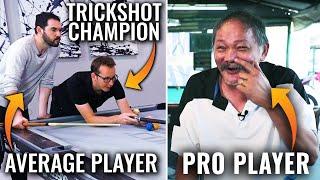 Recreating 5 Efren Reyes Trick Shots with Florian Kohler and Rollie Williams  Average Pool Player