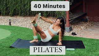 40 Minutes Full Body Pilates Workout  Ankle Weight and Hand Weights Optional