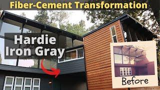 Incredible Fiber-Cement Siding Renovation  Hardie Board in Iron Gray and Western Red Cedar