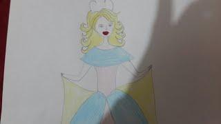 Prenses elbise çizimi  Princess dress draw