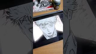 My First Glass painting ever#gojo #gojosatoru #jujutsukaisen #jjk #anime #art #drawing #shorts