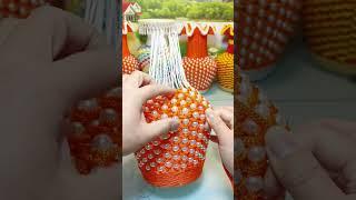 DIY Easy Weaving a Vase with Colorful Beads - Guide Tutorial