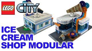 Lego City Ice Cream Shop MOD - Adding back walls and making 60363 modular