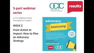 Week 2 From Action to Impact How to Plan an Advocacy Strategy