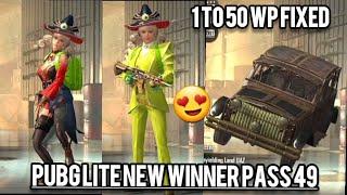 Pubg Mobile Lite New Winner Pass season 49 Is Here  1 To 50 Wp Rewards Max Out   Winner Pass 49