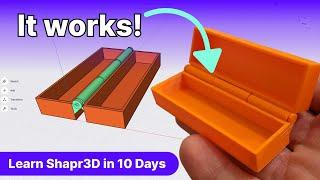 Day #3 3D Printable Print-In-Place Hinged Box - Learn Shapr3D in 10 Days for Beginners