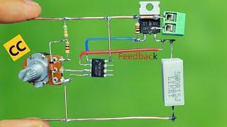 How To Make Adjustable Constant Current Regulator using Mosfet & OpAmp  CCR  0 - 8A